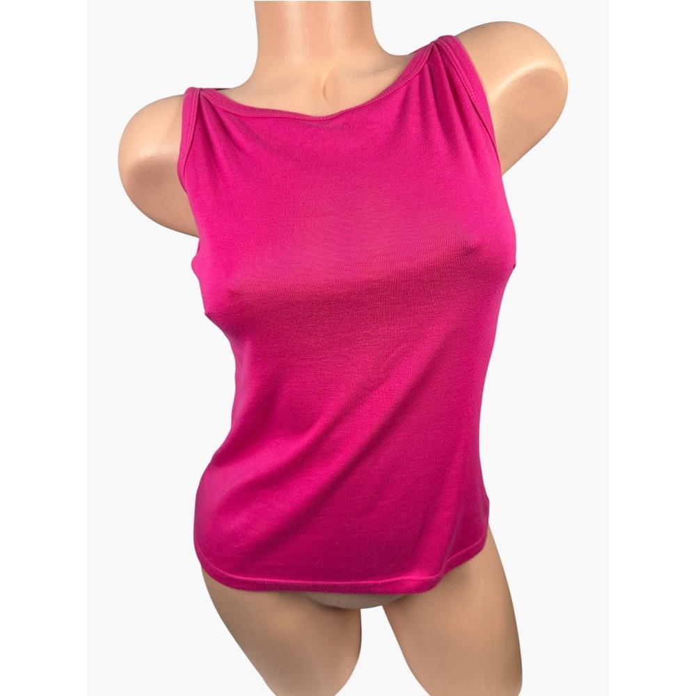 Vintage 90s Y2K In Charge Medium Womens Top Pink Tank Sleeveless Round Neck